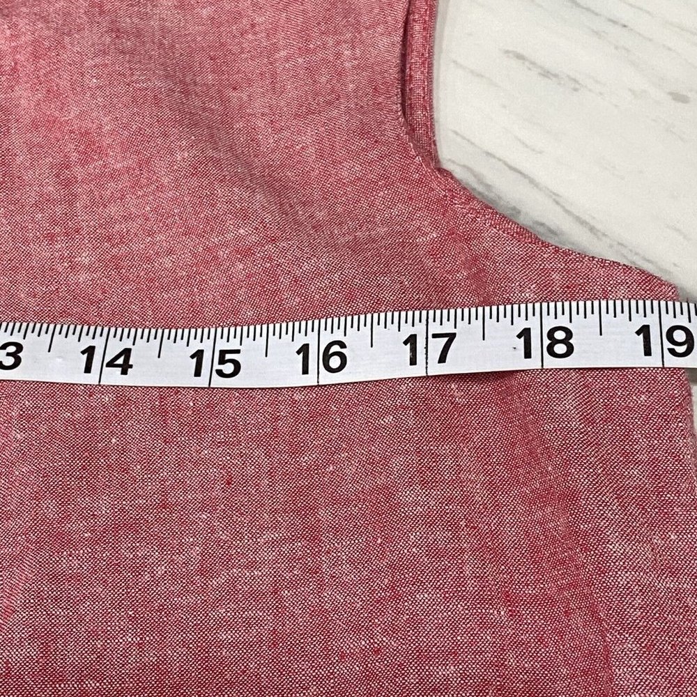 Linea Donna Linen Blend Sleeveless Knot Neckline Pink Pleated Blouse Top Size L - Picture 6 of 10